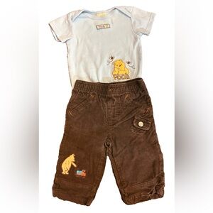 Classic Pooh Blue and Brown Outfit